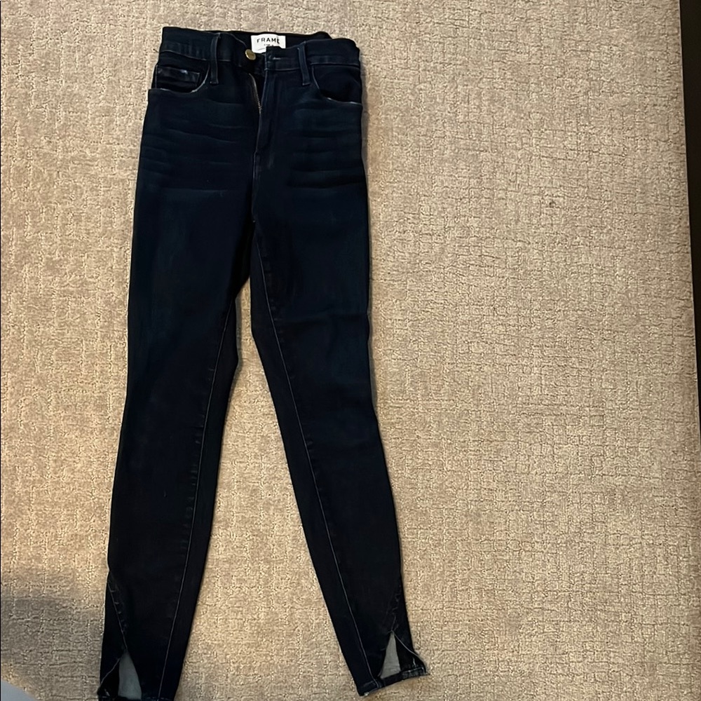 Frame Denim Blue Skinny Jeans with High Waist
